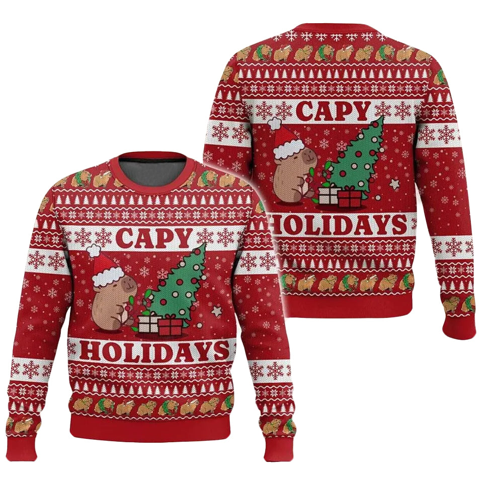 2025 Capybara Holidays Ugly Christmas Sweater – Moonbestprint