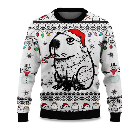 2026 Capybara Smoking Ugly Christmas Sweater Moonbestprint