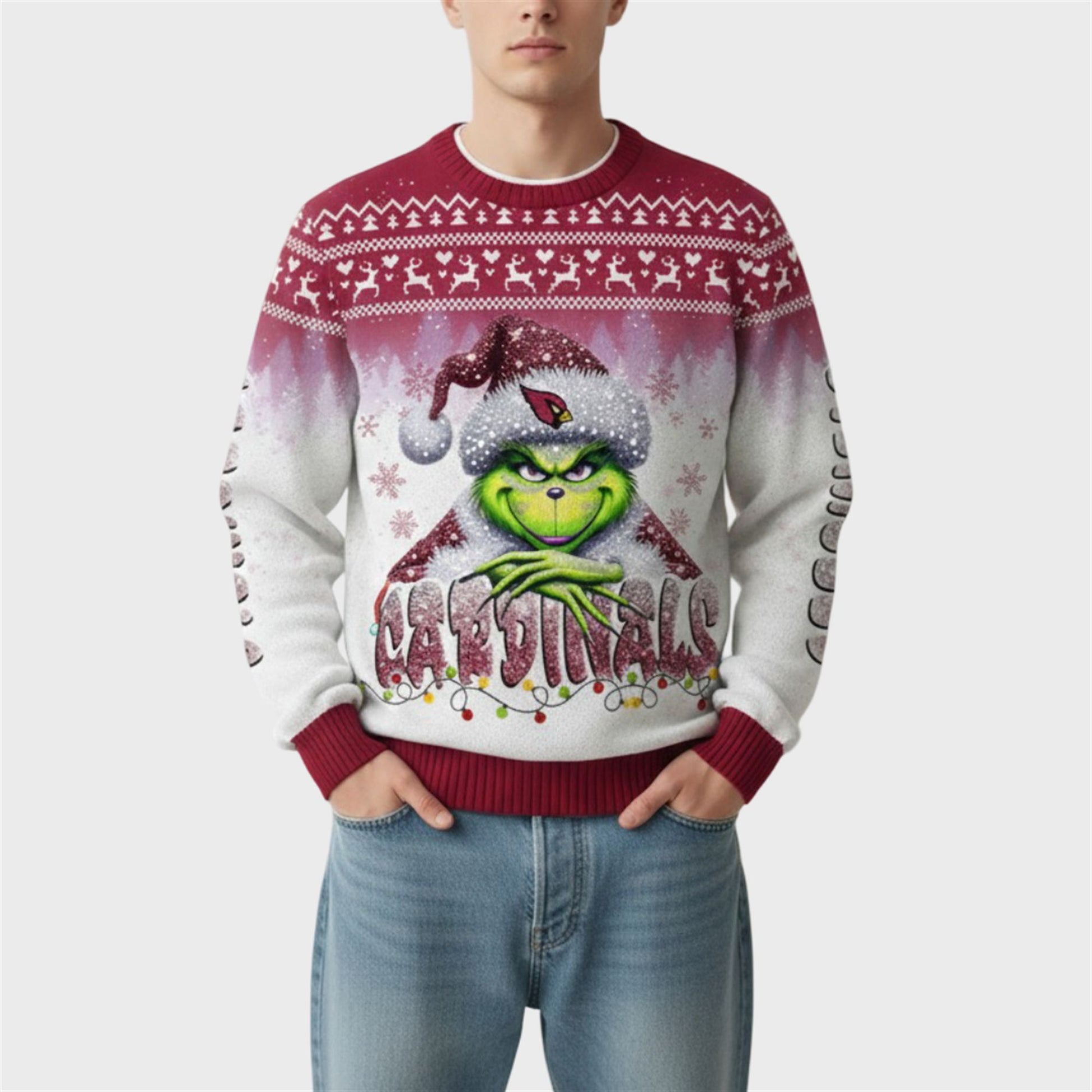 2026 Cardinals Grnch Season Christmas Ugly Sweater - Moonbestprint