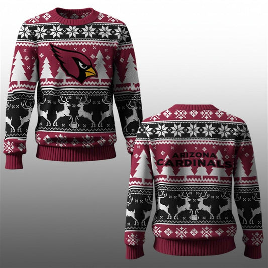 2026 Cardinals Reindeer Football Christmas Ugly Sweater - Moonbestprint