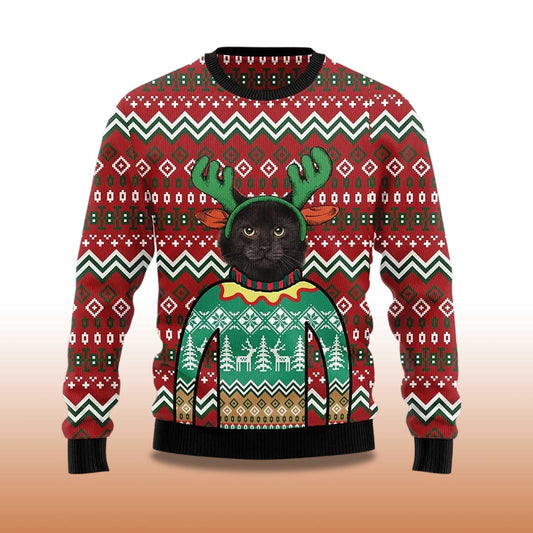 2026 Cat Reindeer Ugly Christmas Sweater Moonbestprint