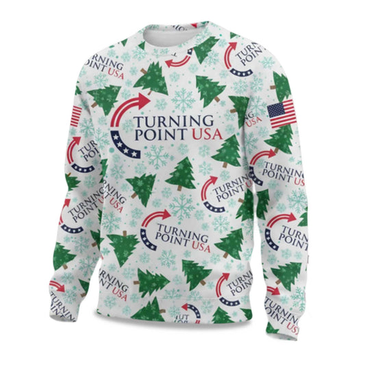 2026 Charlie Kirk Turning Point USA Ugly Christmas Sweater Moonbestprint