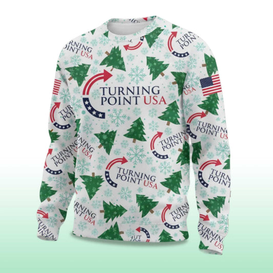 2026 Charlie Kirk Turning Point USA Ugly Christmas Sweater Moonbestprint