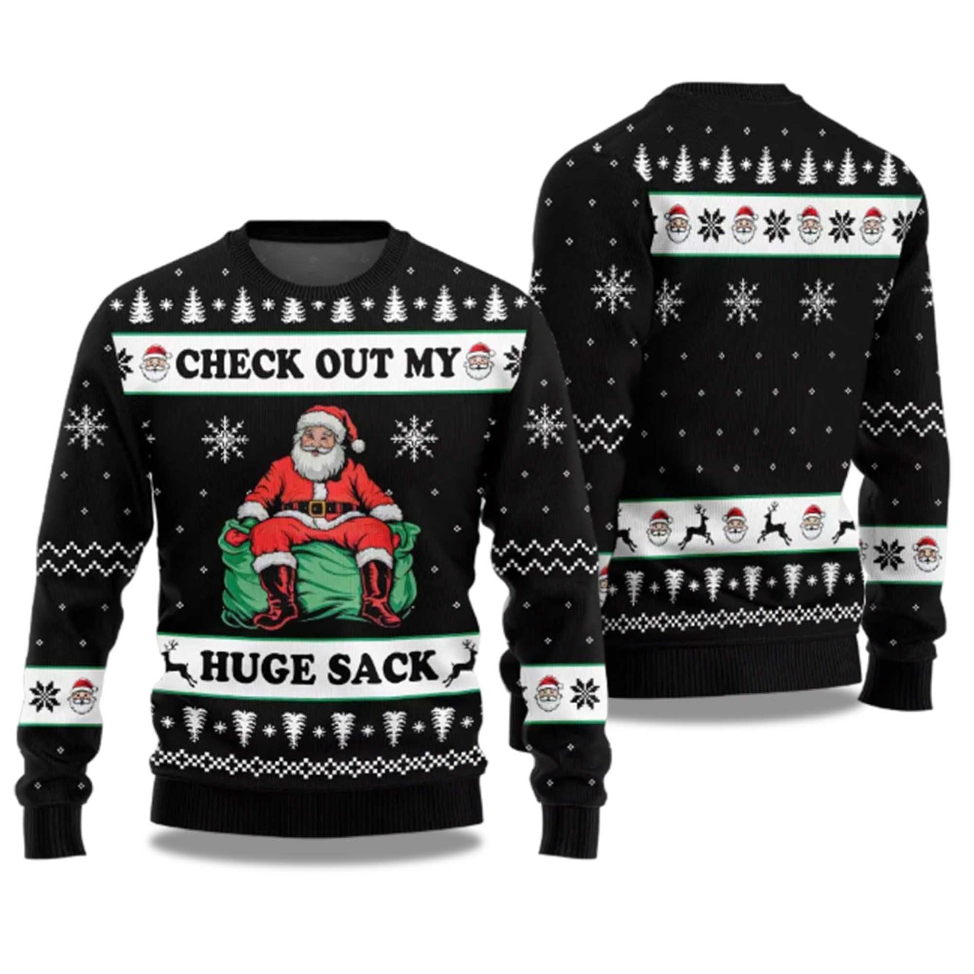 2026 Check Out My Huge Sack Santa Humor Ugly Christmas Sweater Moonbestprint