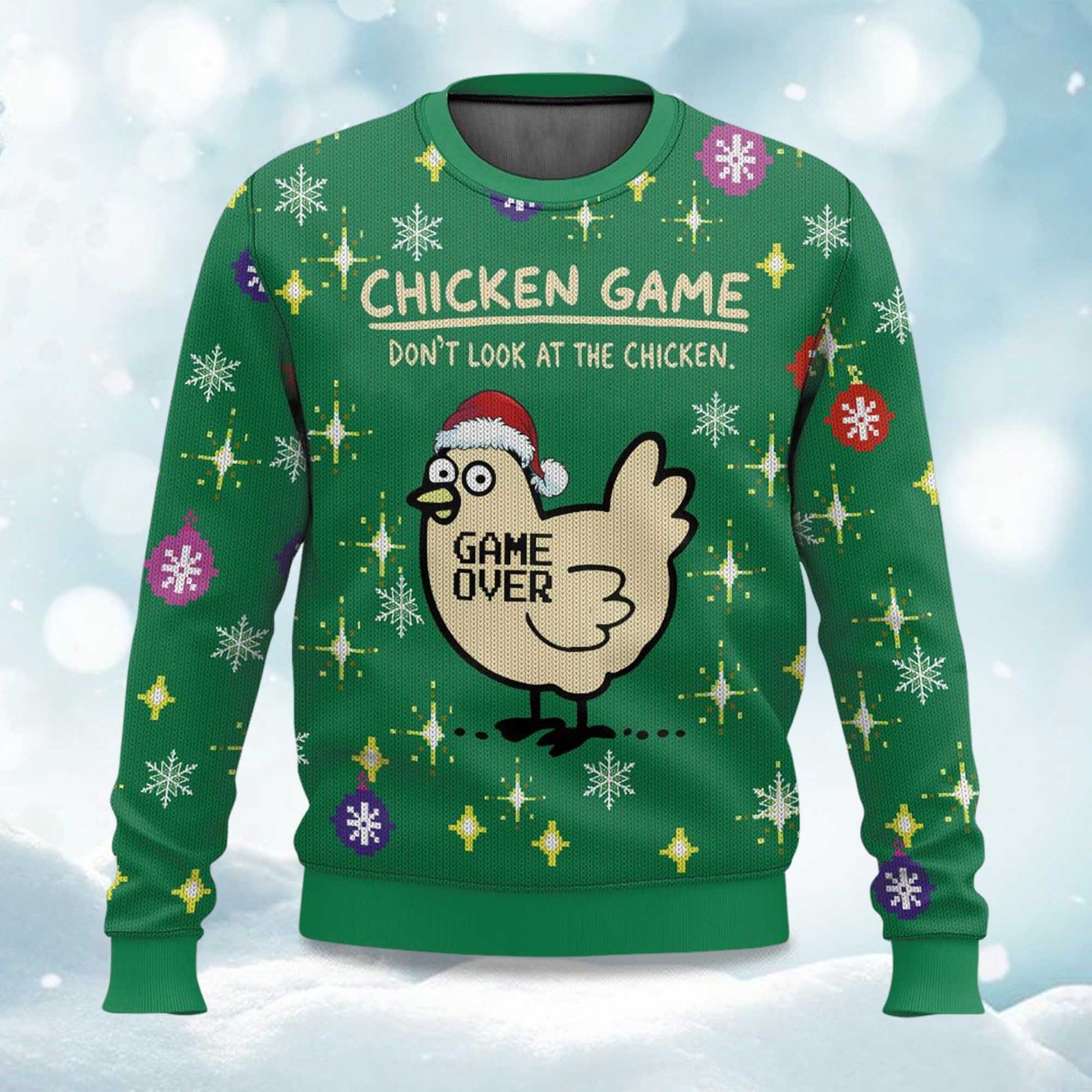2026 Chicken Game Don't Look At The Chicken Ugly Christmas Sweater Moonbestprint