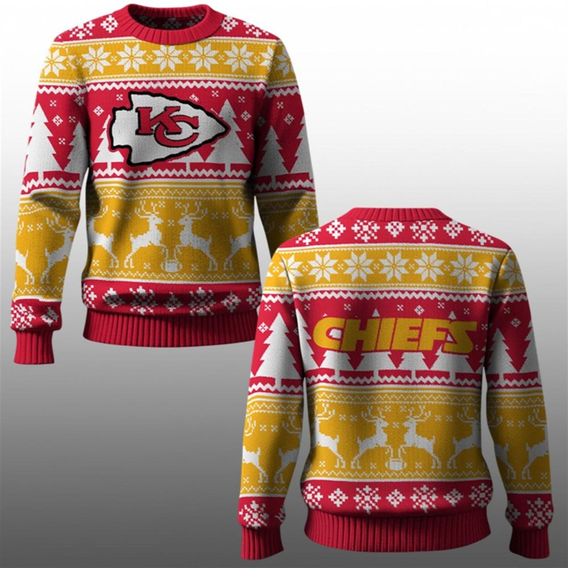 2026 Chiefs Reindeer Football Christmas Ugly Sweater - Moonbestprint