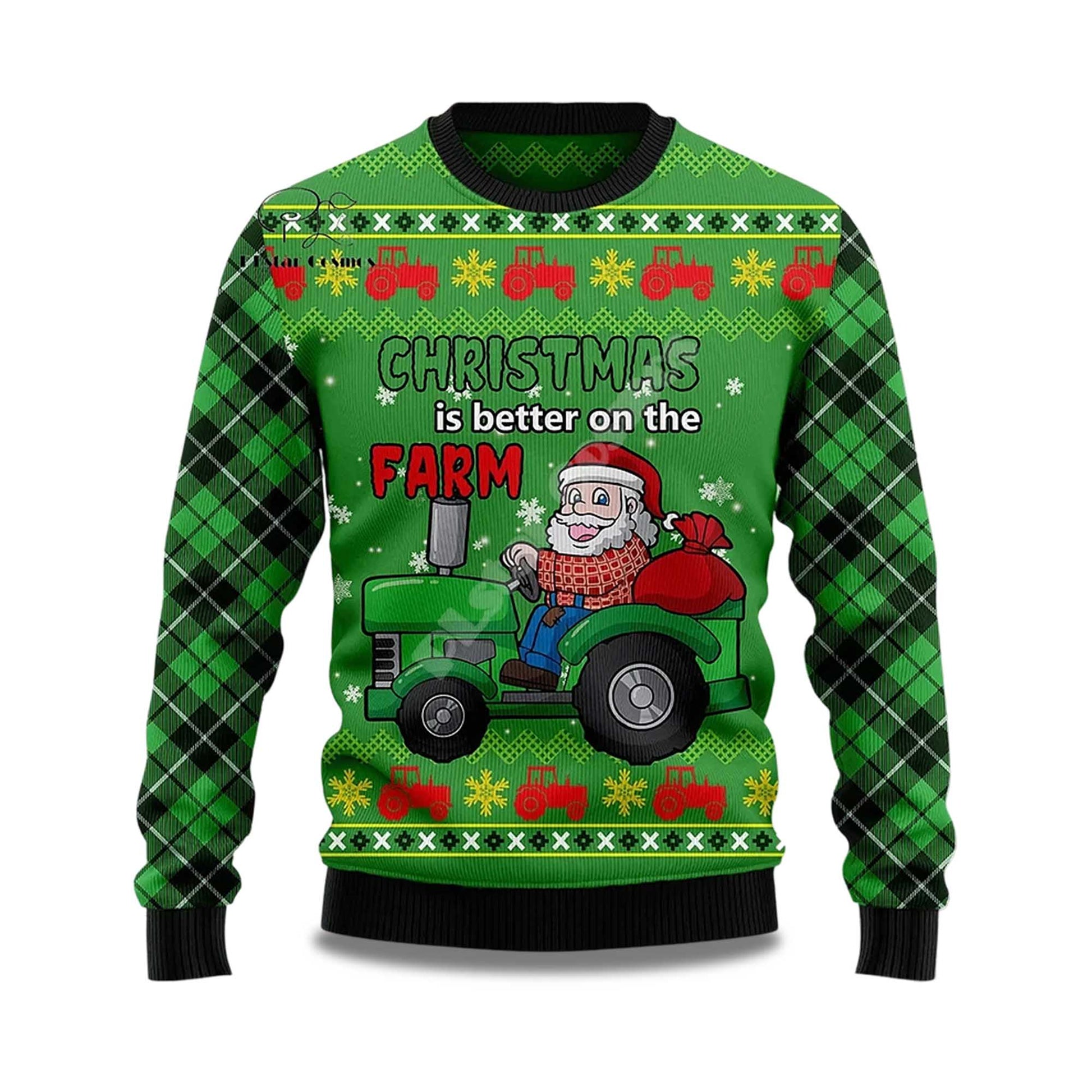 2026 Chrismas Is Better On The Farm Santa Ugly Christmas Sweater Moonbestprint