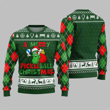 2026 Christmas A Merry Pickleball Christmas Ugly Sweater - Moonbestprint