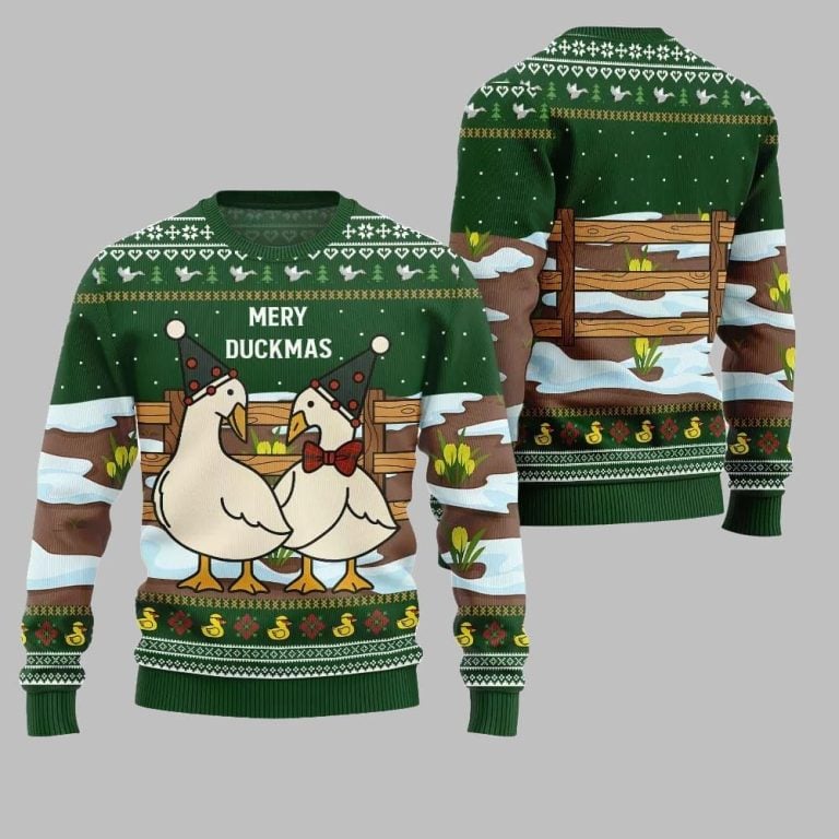 2025 Christmas Adorable Duck Family Farm Ugly Christmas Sweater – Moonbestprint
