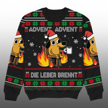 2026 Christmas Advent Die Leber Brennt Ugly Sweater - Moonbestprint