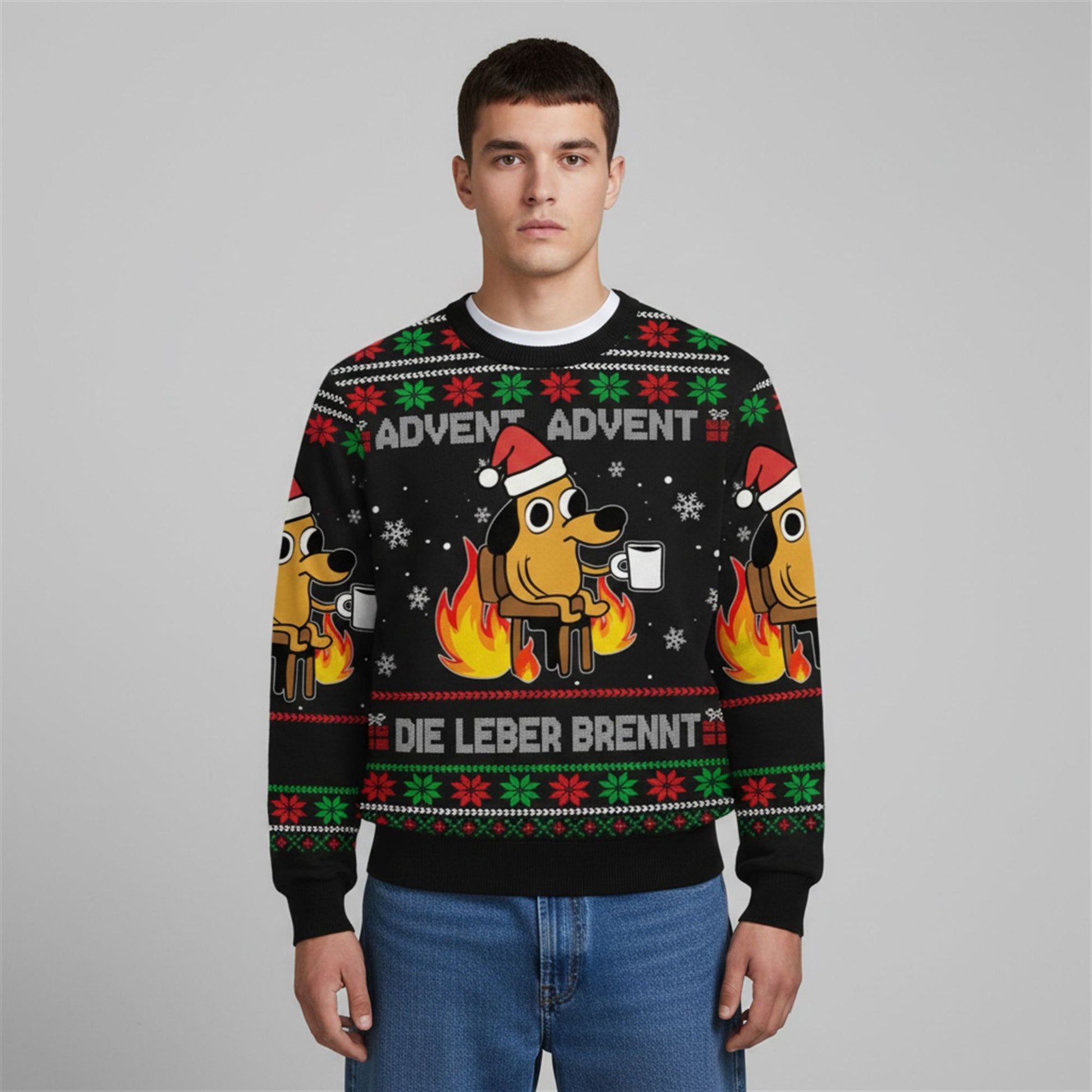 2026 Christmas Advent Die Leber Brennt Ugly Sweater - Moonbestprint
