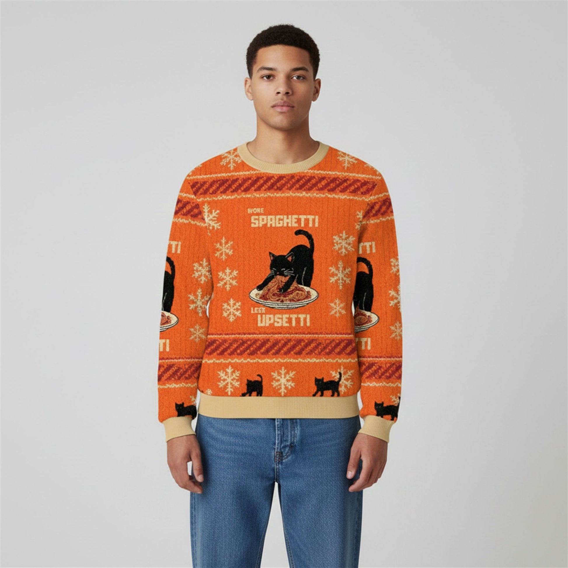 2026 Christmas Alien Cat Meme Ugly Sweater - Moonbestprint