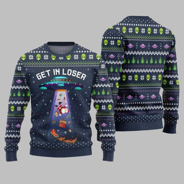 2025 Christmas Alien UFO Ugly Christmas Sweater – Moonbestprint