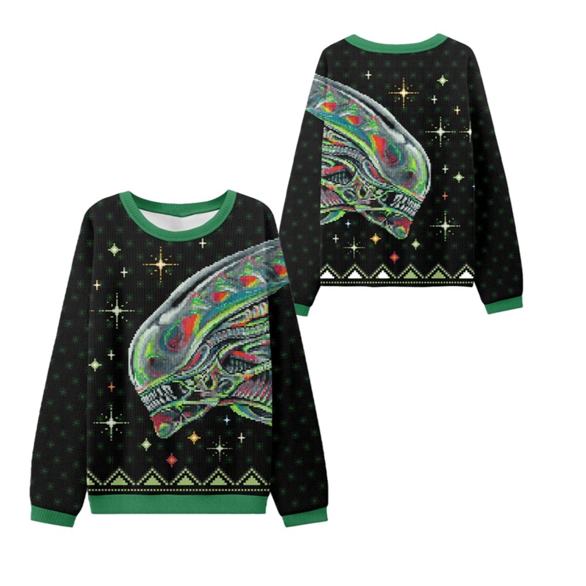 2026 Christmas Alien Xenomorph Ugly Sweater - Moonbestprint