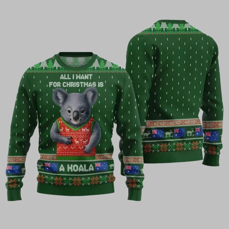 2025 Christmas All I Want For Christmas Is A Koala Ugly Christmas Sweater – Moonbestprint