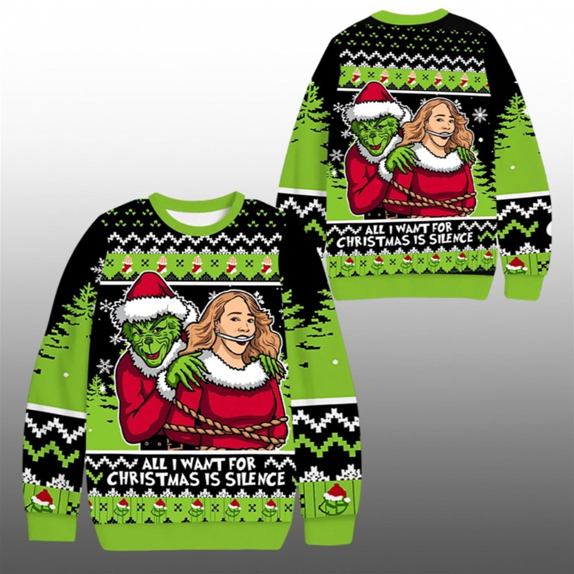 2026 Christmas All I Want For Christmas Is Silence Ugly Sweater - Moonbestprint