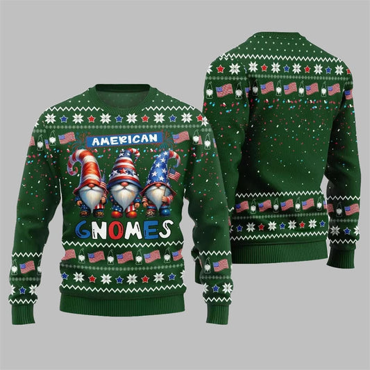 2026 Christmas American Gnomes Ugly Sweater - Moonbestprint