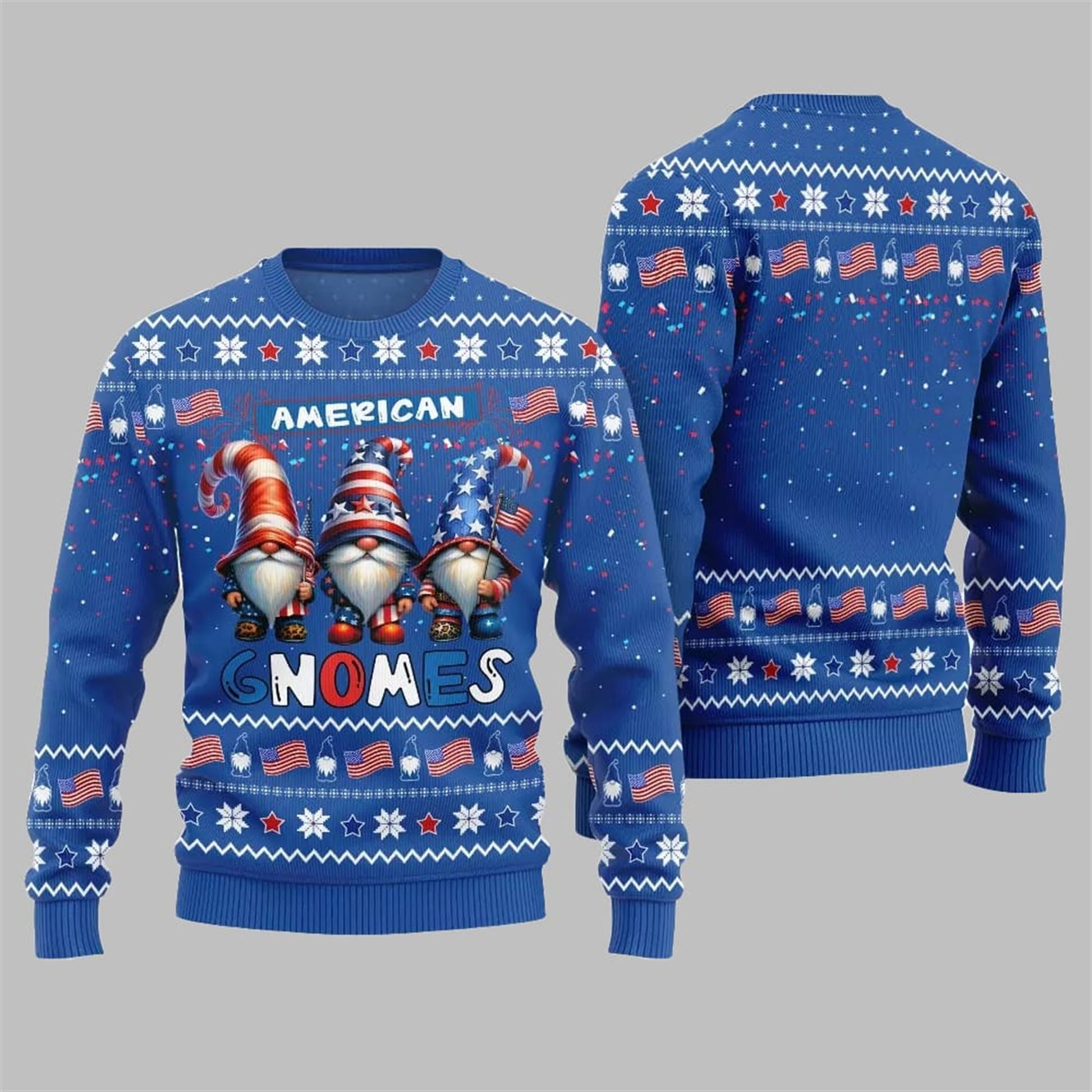 2026 Christmas American Gnomes Ugly Sweater - Moonbestprint