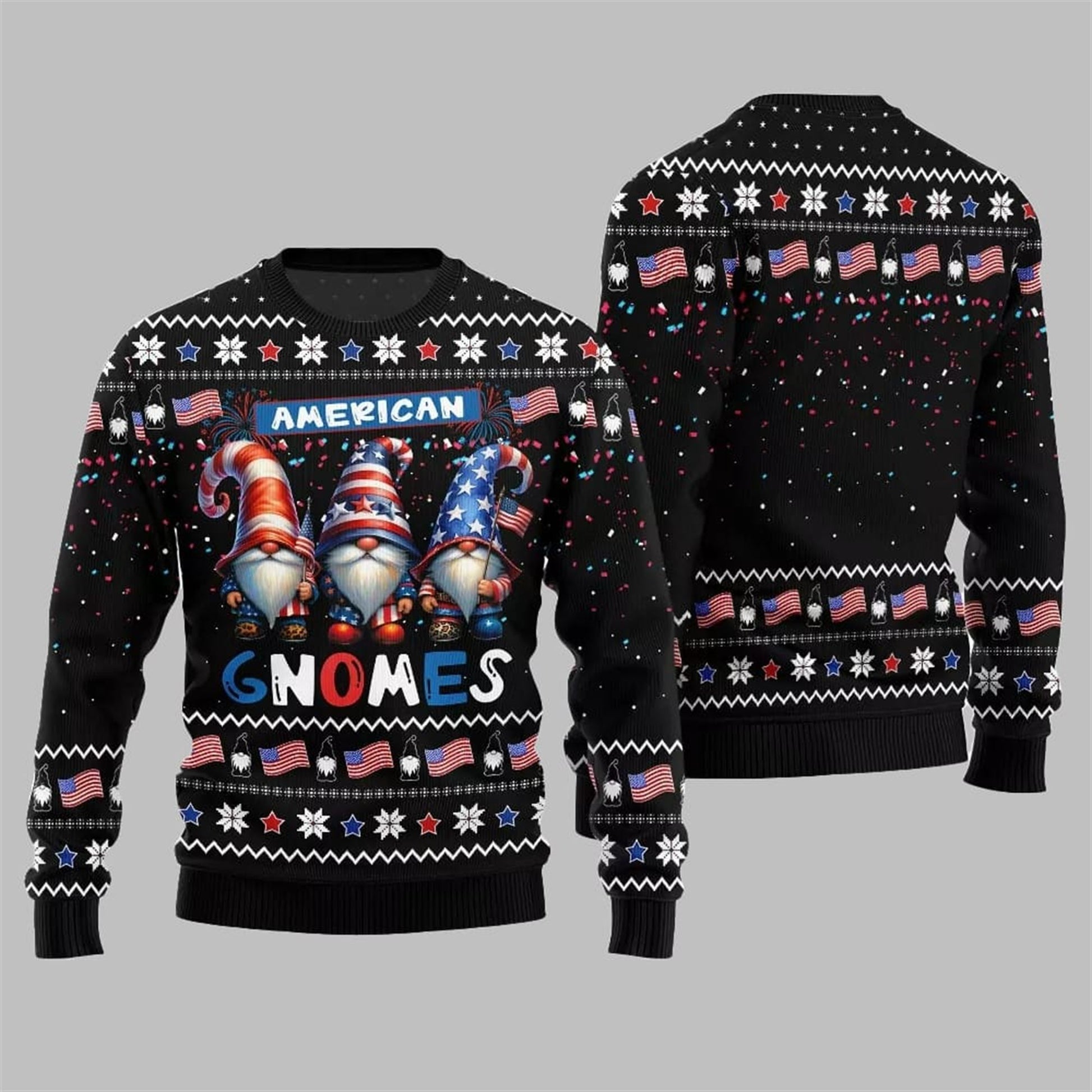 2026 Christmas American Gnomes Ugly Sweater - Moonbestprint