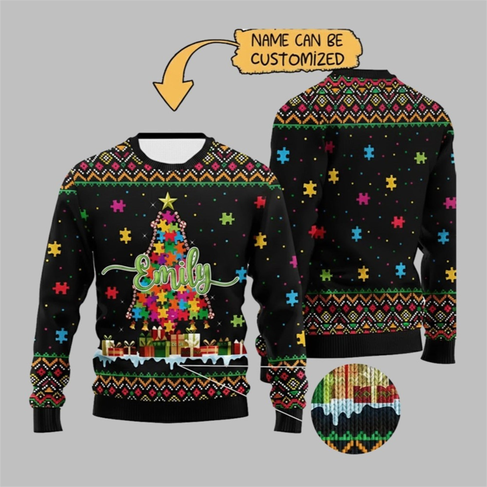 2026 Christmas Autism Tree Ugly Sweater - Moonbestprint