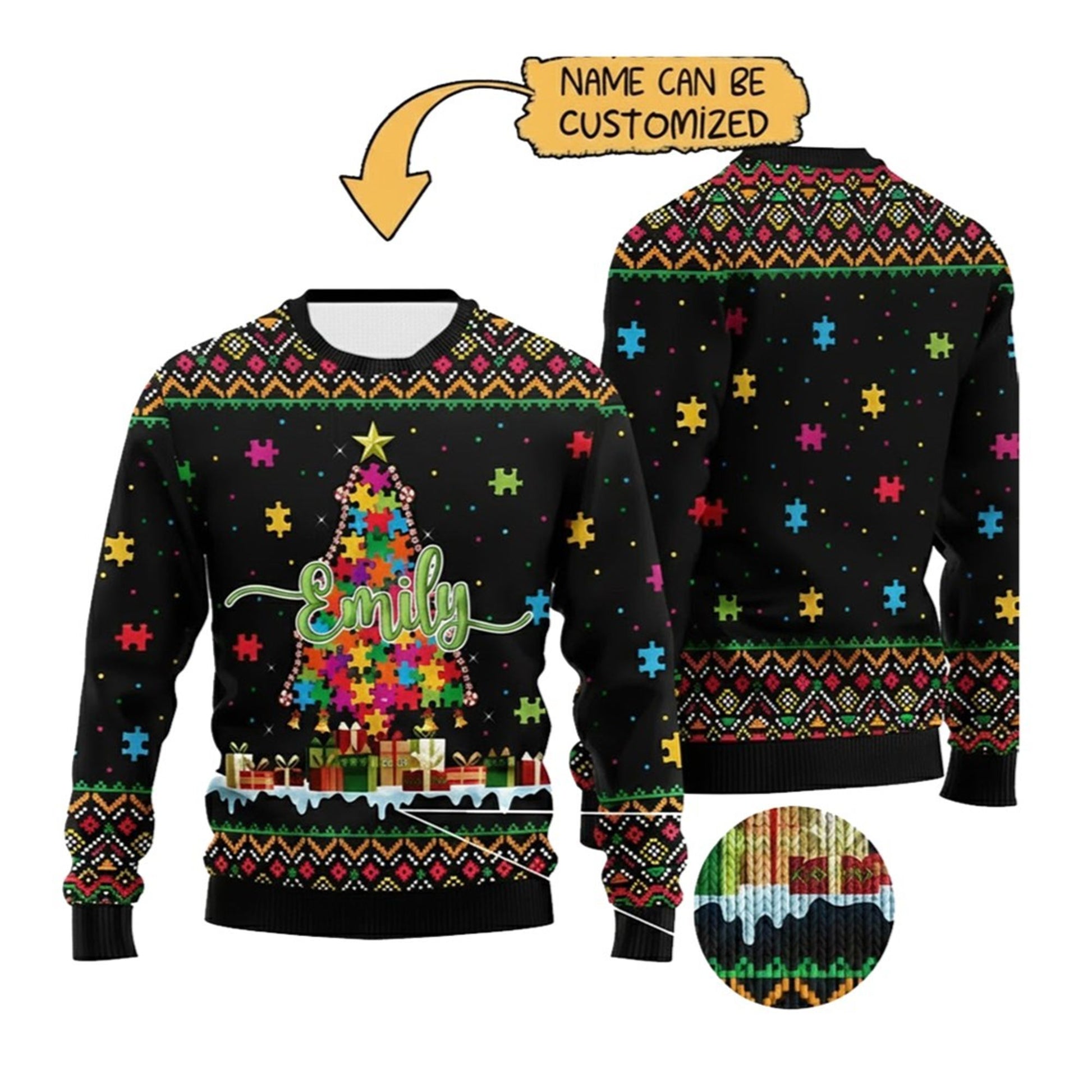 2026 Christmas Autism Tree Ugly Sweater - Moonbestprint