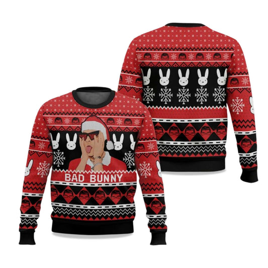 2026 Christmas Bad Bunny Ugly Sweater Moonbestprint