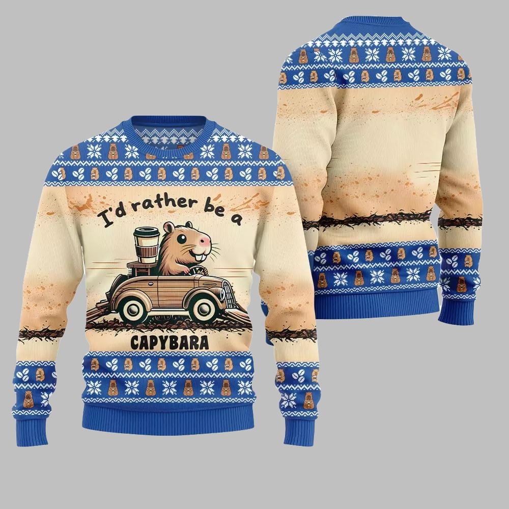 2026 Christmas Be A Capybara Ugly Christmas Sweater - Moonbestprint
