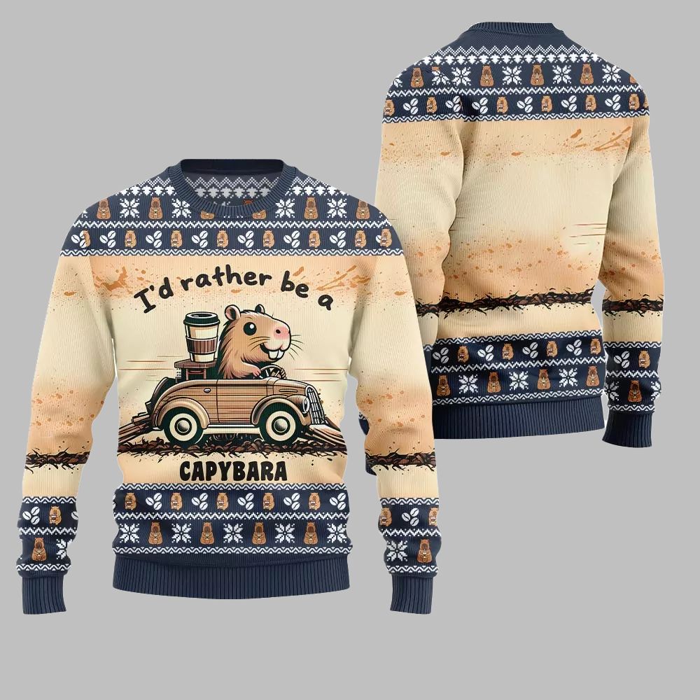 2026 Christmas Be A Capybara Ugly Christmas Sweater - Moonbestprint