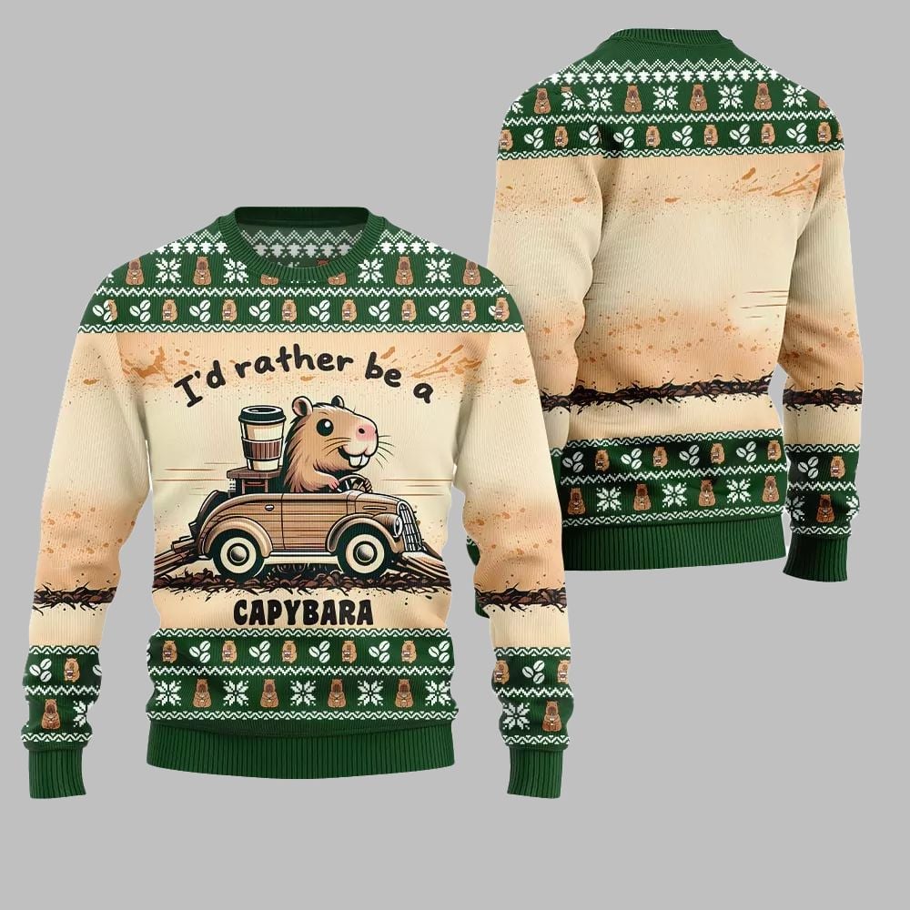 2026 Christmas Be A Capybara Ugly Christmas Sweater - Moonbestprint