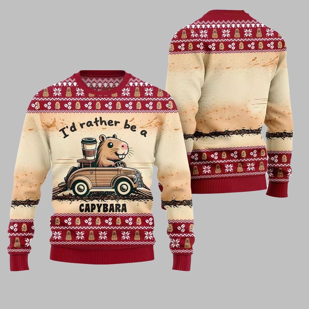 2026 Christmas Be A Capybara Ugly Christmas Sweater - Moonbestprint