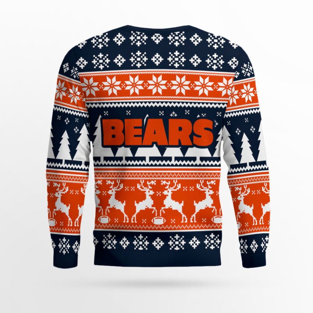 2025 Christmas Bears Reindeer Football Ugly Sweater – Moonbestprint