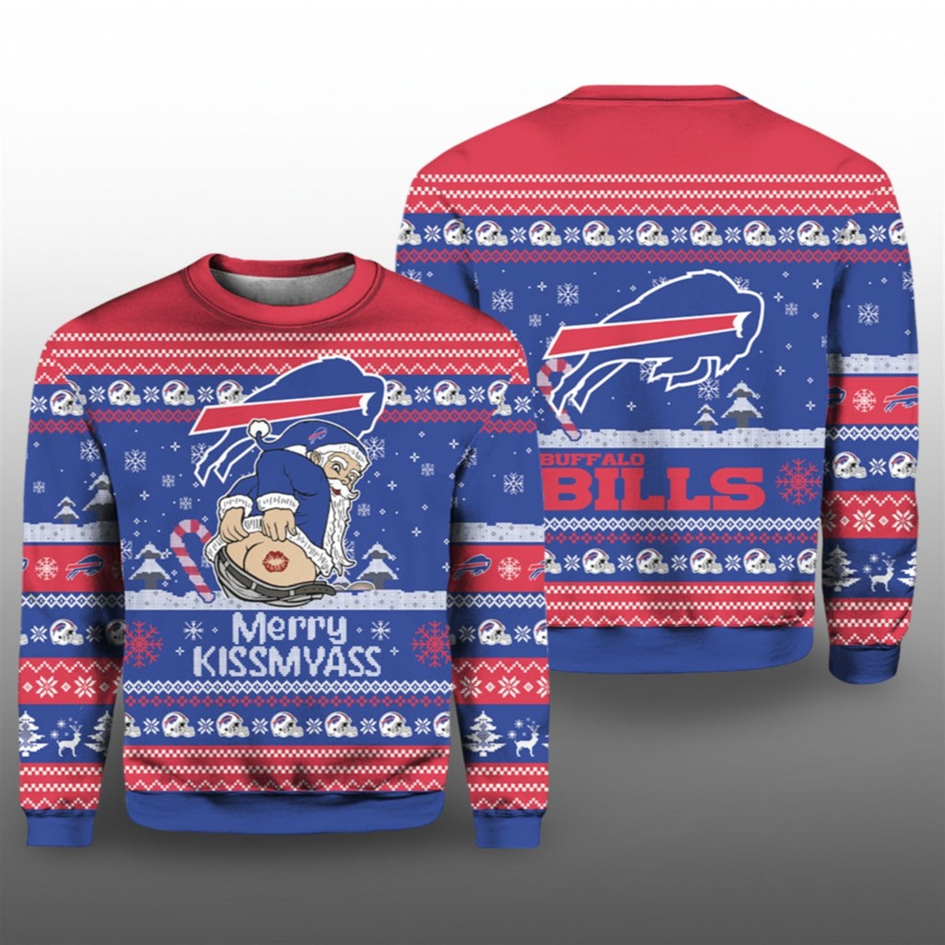 2026 Christmas Bills Merry Kissmyass Santa Claus Ugly Sweater - Moonbestprint