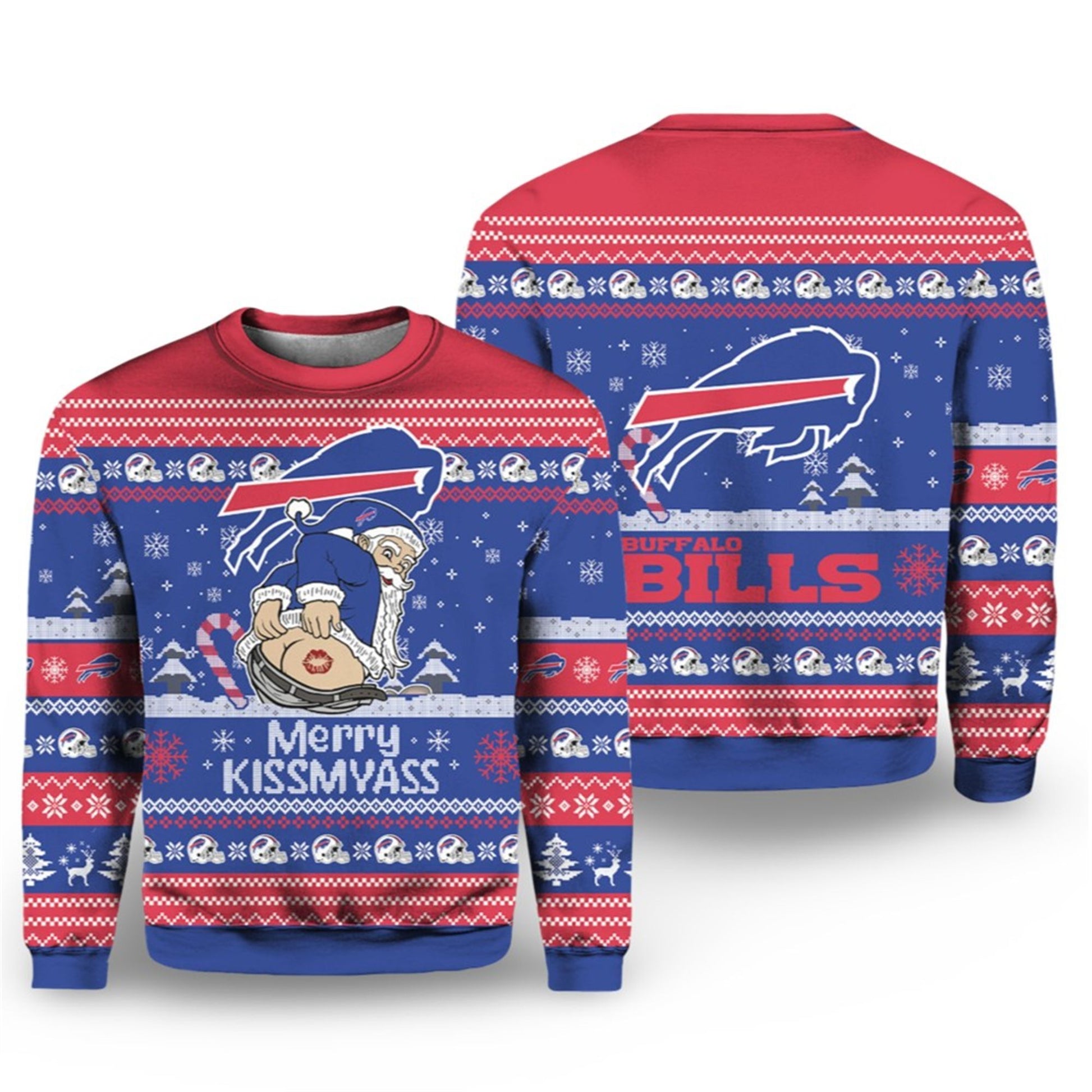 2026 Christmas Bills Merry Kissmyass Santa Claus Ugly Sweater - Moonbestprint