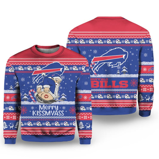 2026 Christmas Bills Merry Kissmyass Santa Claus Ugly Sweater - Moonbestprint
