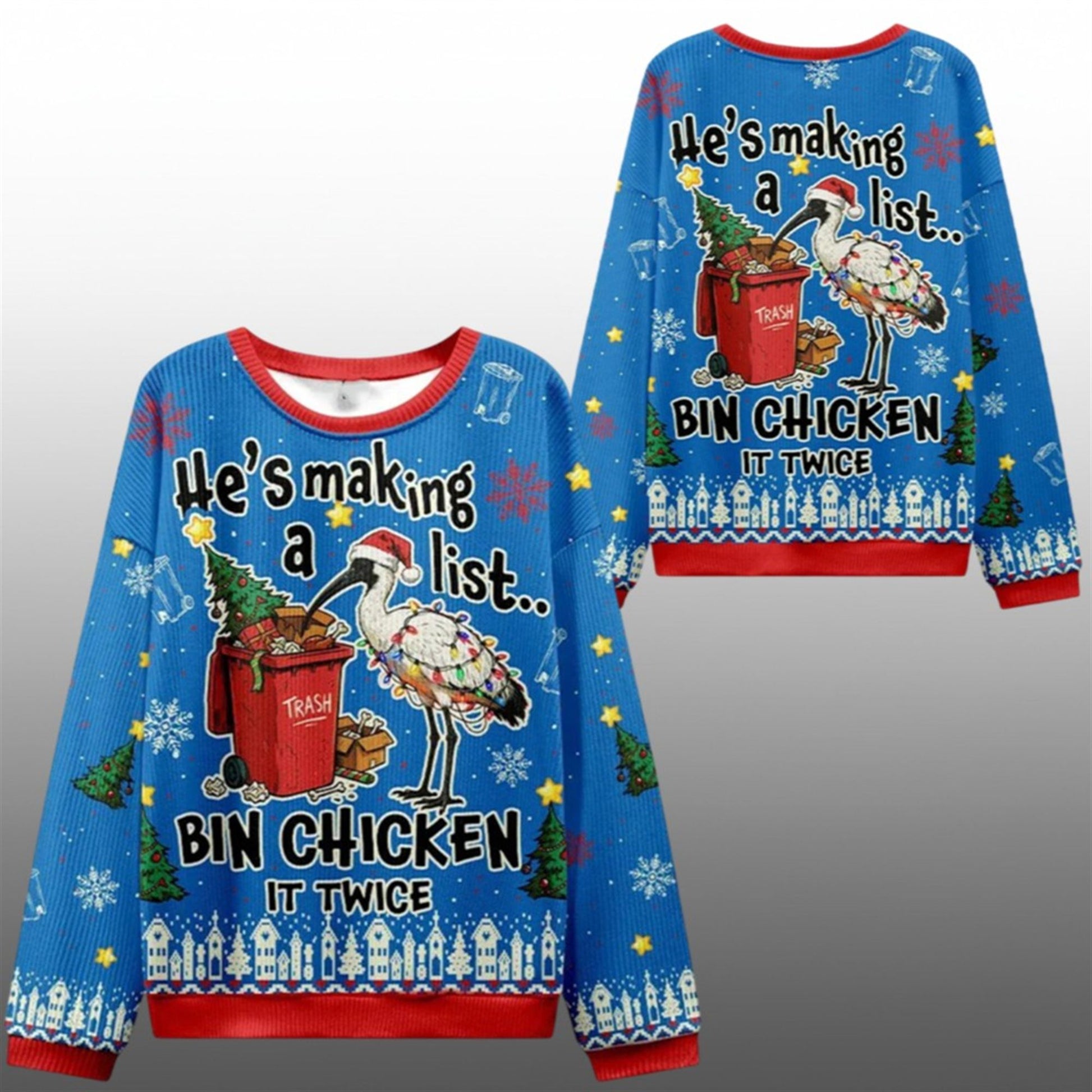 2026 Christmas Bin Chicken It Twice Ugly Sweater - Moonbestprint