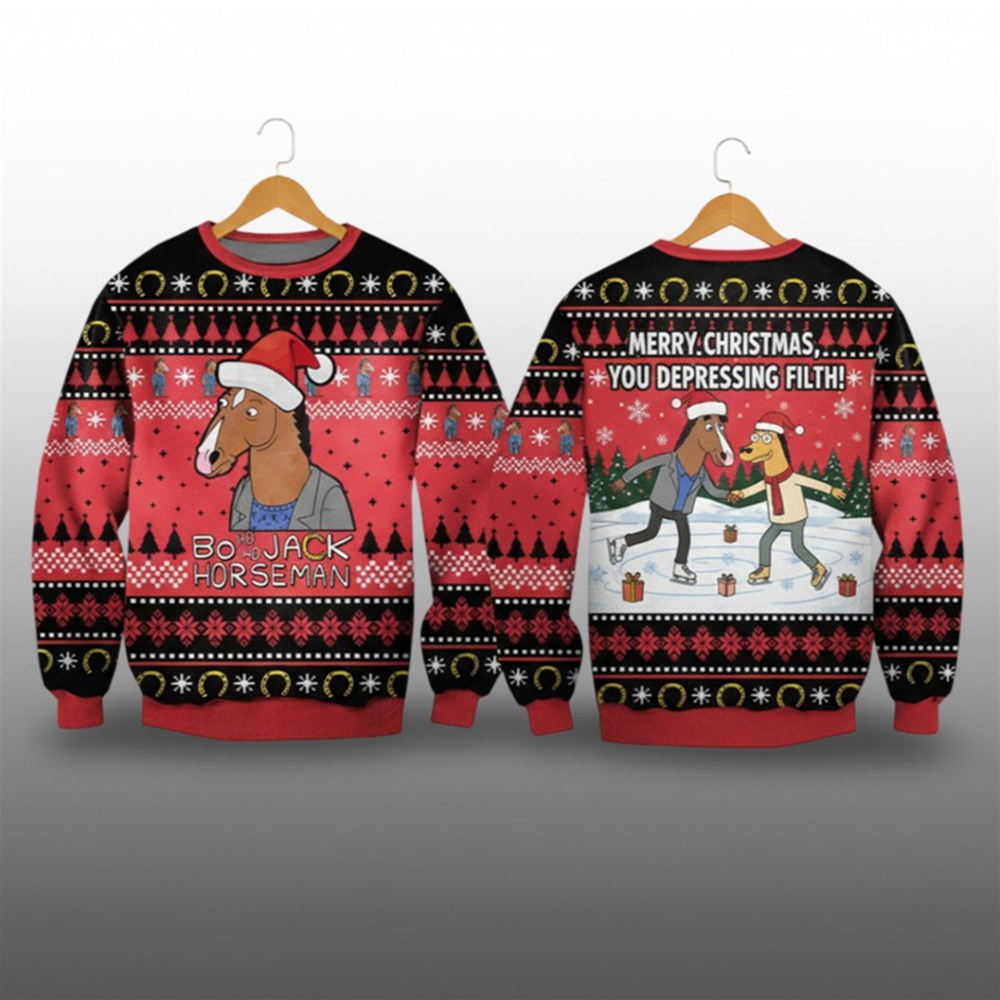 2026 Christmas Bojack Horseman Ugly Christmas Sweater - Moonbestprint