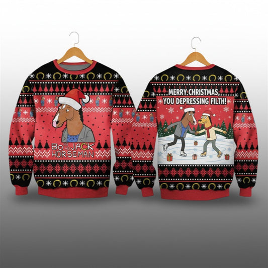 2026 Christmas Bojack Horseman Ugly Christmas Sweater - Moonbestprint