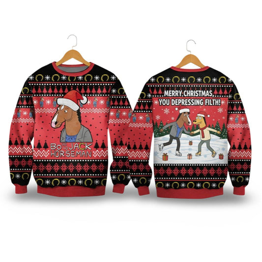 2026 Christmas Bojack Horseman Ugly Christmas Sweater - Moonbestprint