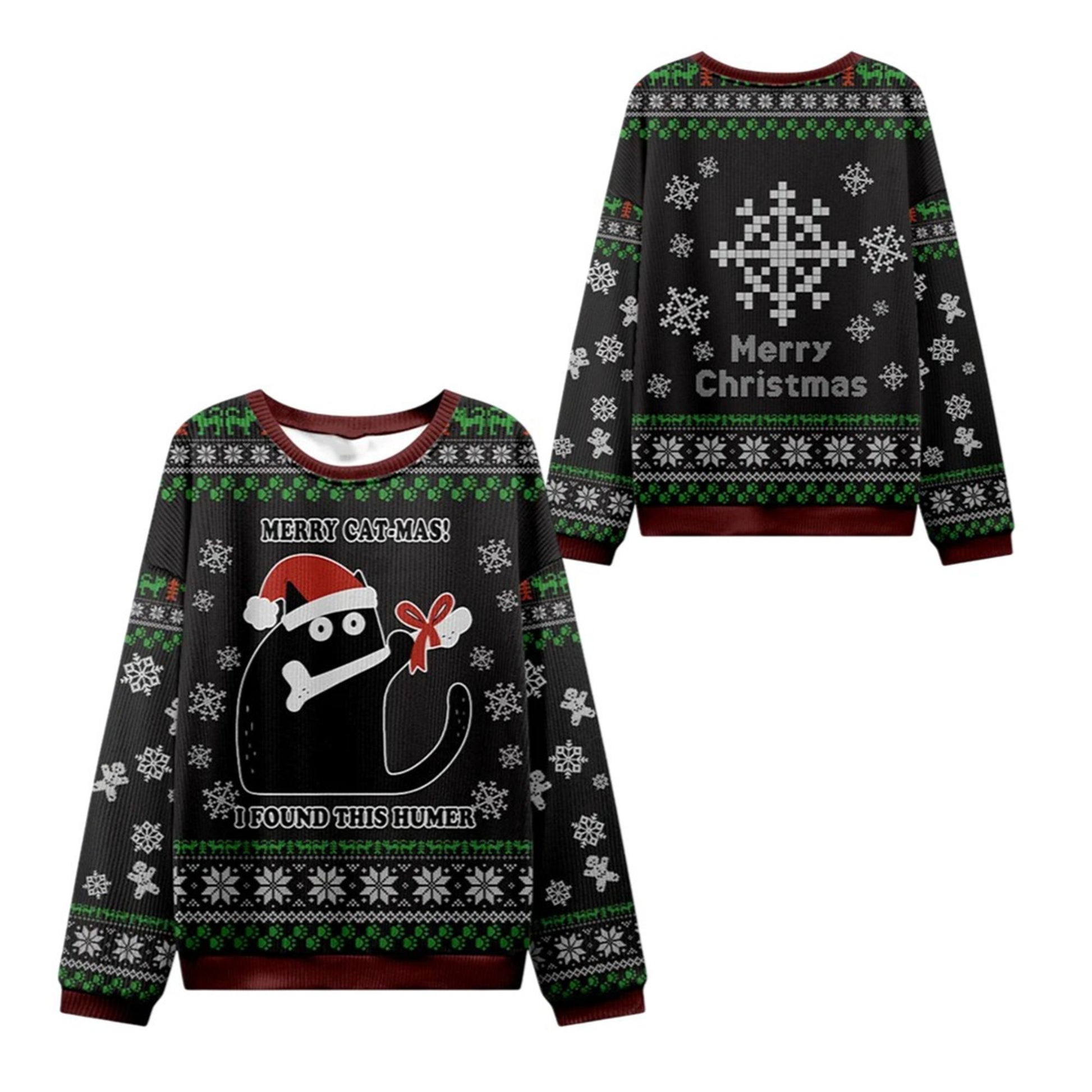 2026 Christmas Bone Thief Catmas Ugly Sweater - Moonbestprint