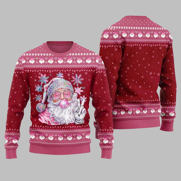 2026 Christmas Bubble Gum Santa Ugly Christmas Sweater - Moonbestprint