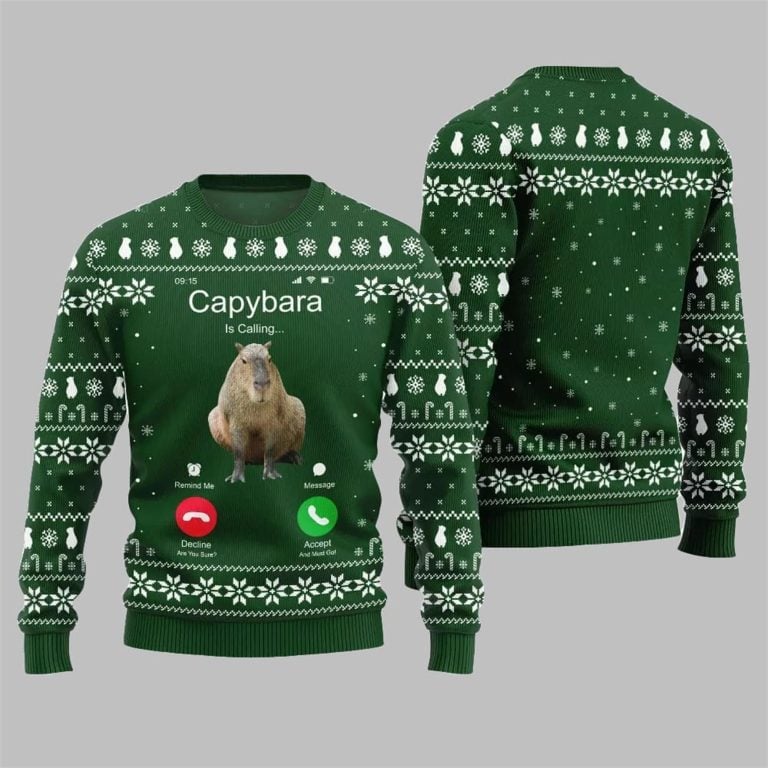 2025 Christmas Calling Capybara Ugly Sweater – Moonbestprint