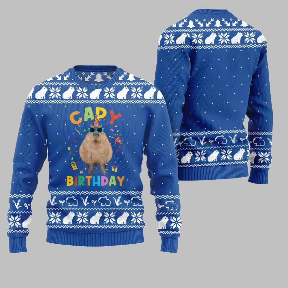 2026 Christmas Capy Birthday Ugly Christmas Sweater - Moonbestprint