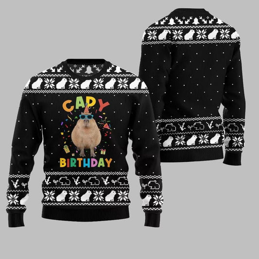 2026 Christmas Capy Birthday Ugly Christmas Sweater - Moonbestprint