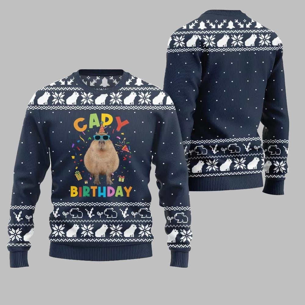2026 Christmas Capy Birthday Ugly Christmas Sweater - Moonbestprint