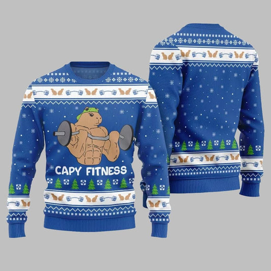 2026 Christmas Capy Fitness Ugly Christmas Sweater - Moonbestprint