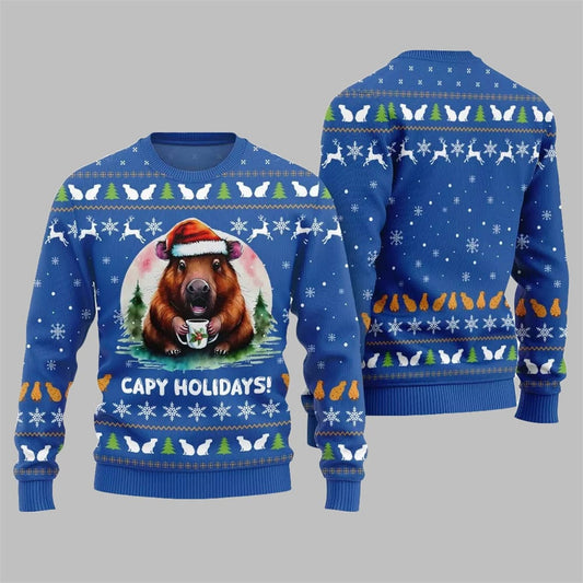 2026 Christmas Capy Holiday Ugly Sweater - Moonbestprint