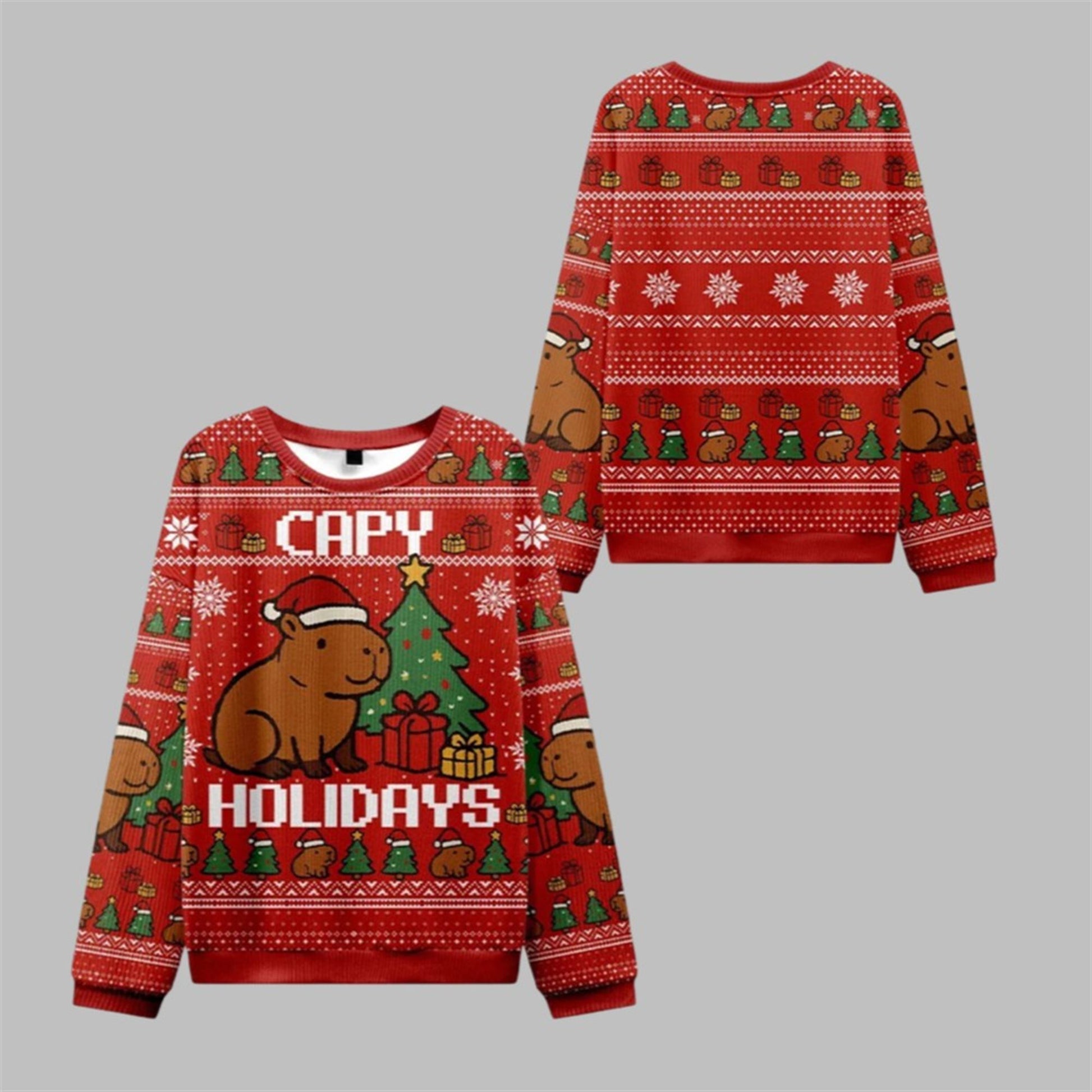 2026 Christmas Capybara Celebration Ugly Sweater - Moonbestprint