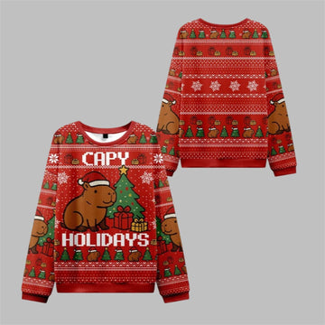 2026 Christmas Capybara Celebration Ugly Sweater - Moonbestprint