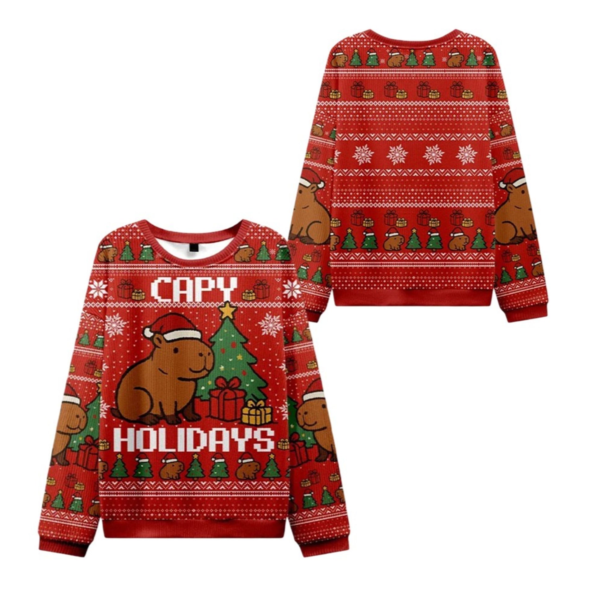 2026 Christmas Capybara Celebration Ugly Sweater - Moonbestprint