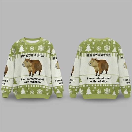 2026 Christmas Capybara Contaminated With Radiation Ugly Sweater - Moonbestprint